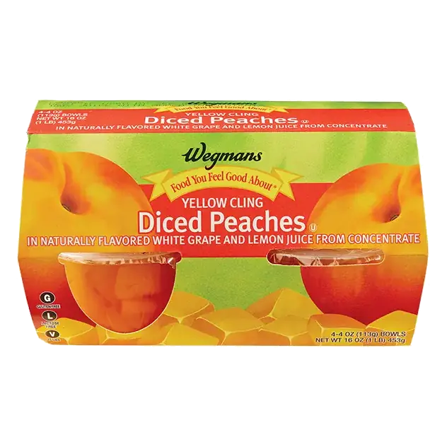 Yellow Cling Diced Peaches, 4 Bowls