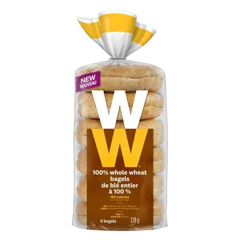 WW Bagels 100% Whole Wheat 378 g