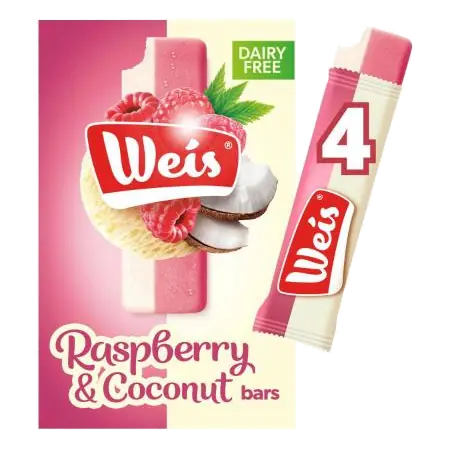 Dairy Free Raspberry & Coconut Frozen Dessert Bars 4 Pack