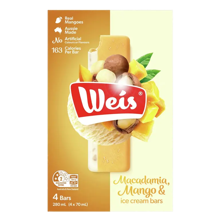 Ice Cream & Fruit Bar Macadamia Mango Cream