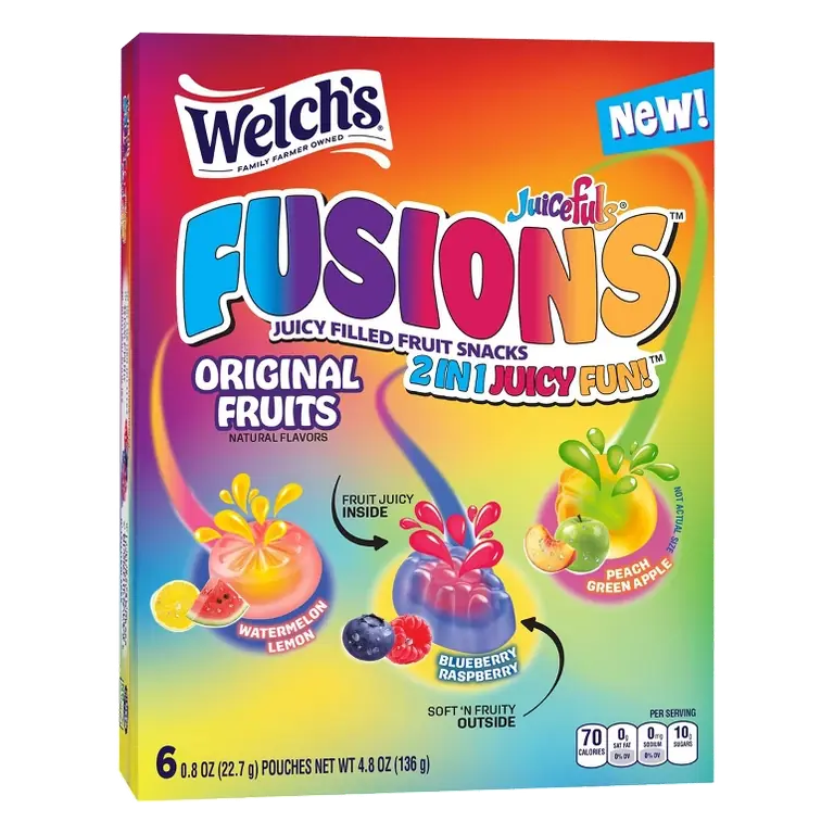 Welch’s Fusions Original Fruit Snacks Bag, 4.8oz/6ct