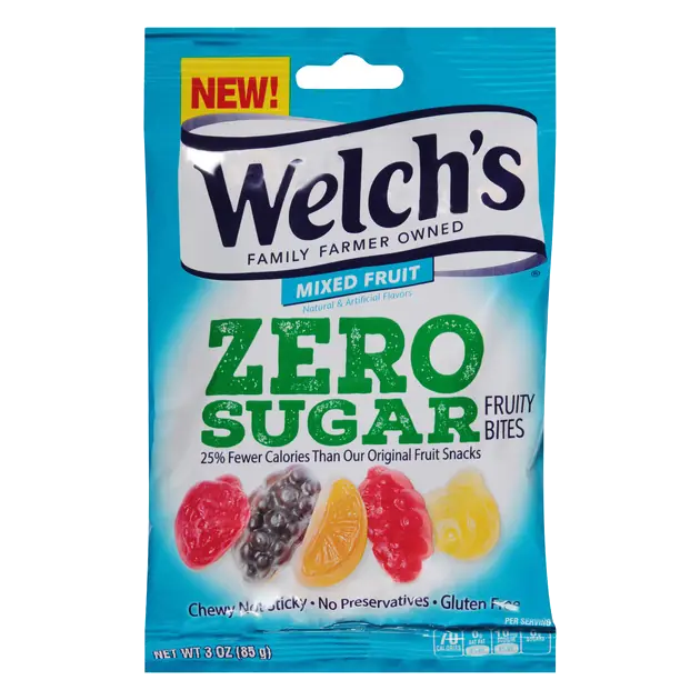 Welch's Zero Sugar Mixed Fruit Fruity Bites 3 oz