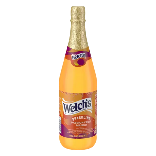 Non-Alcoholic Passion Fruit Mango Sparkling Juice Cocktail