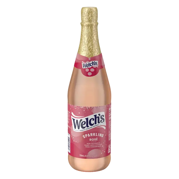 Sparkling Non-Alcoholic Rose Grape Juice Cocktail