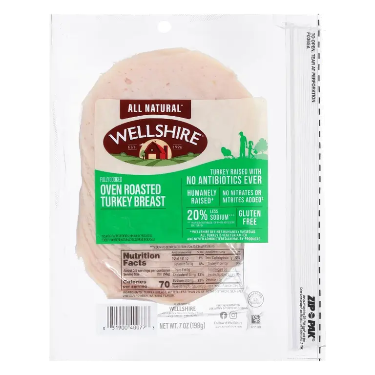 Wellshire Oven Roasted Deli Turkey Breast, 7oz