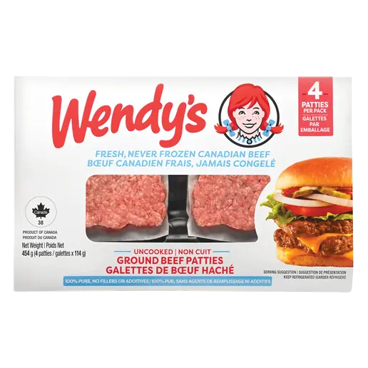Wendy's Patties Ground Beef 454 g