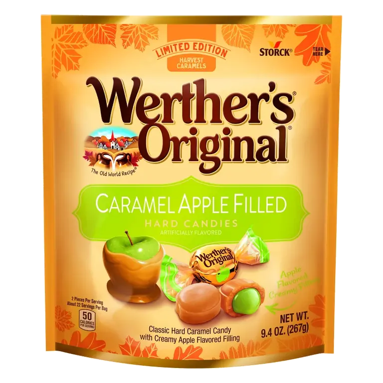 Werther's Halloween Fall Harvest Original Caramel Apple Filled Candy, 9.4oz