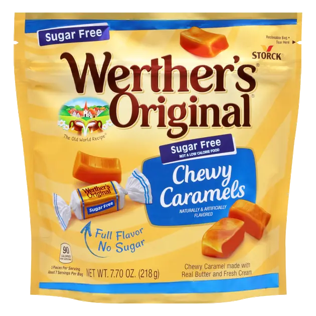 Werther's Original Sugar Free Chewy Caramels Candy 7.70 oz