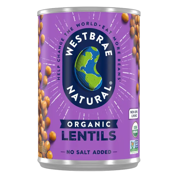 Organic No Salt Added Lentil Beans