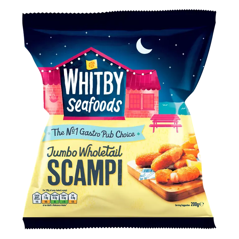 Whitby Seafoods Jumbo Wholetail Scampi 200g