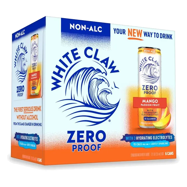 White Claw Zero Proof Mango Passionfruit, 6pk/12 fl oz Cans