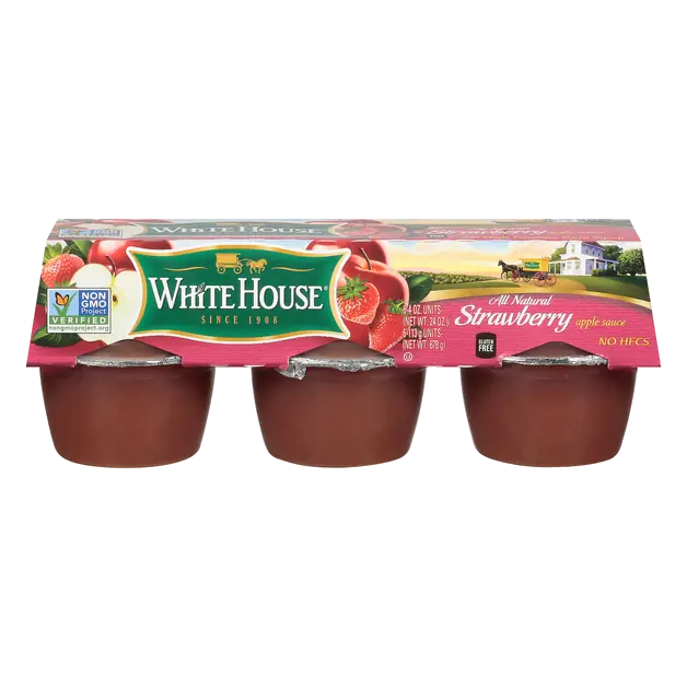 All Natural Strawberry Applesauce Cups - 6 ct