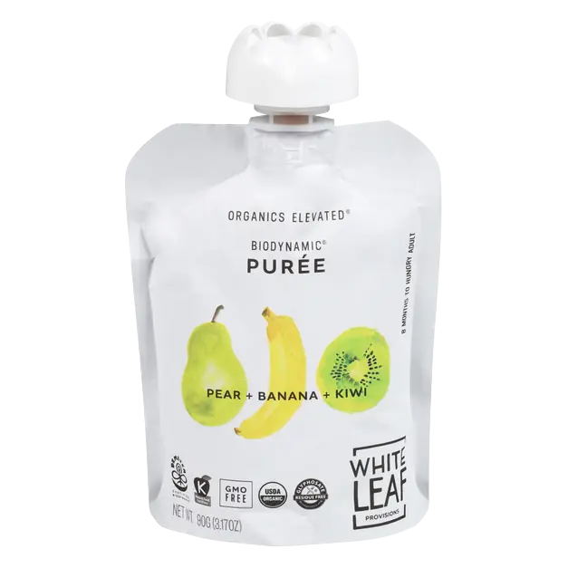 White Leaf Provisions Baby Food, Pear + Banana + Kiwi