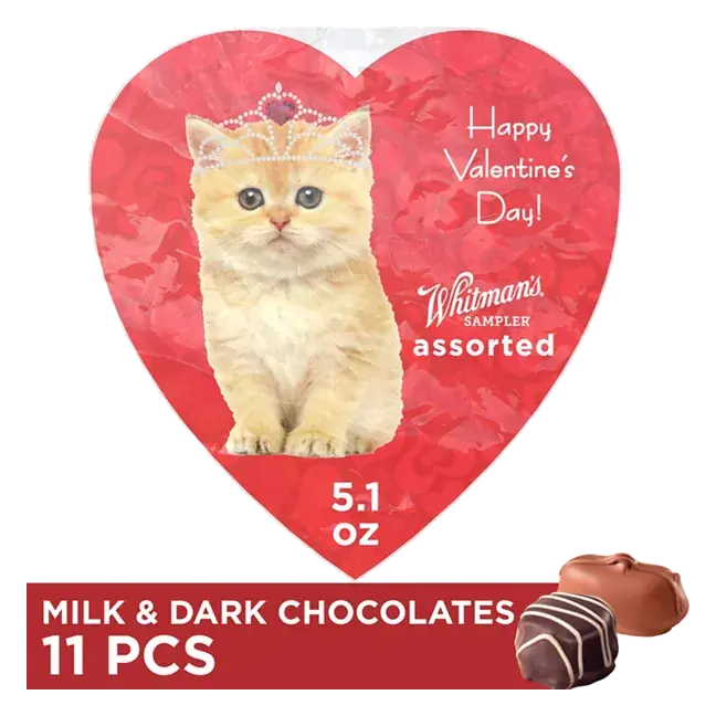 Sampler Fancy Heart Pet Milk Chocolate & Dark Chocolate Gift Box