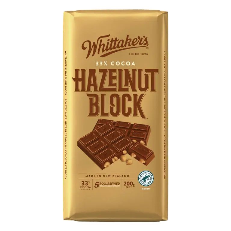 33% Cocoa Hazelnut Milk Chocolate Block