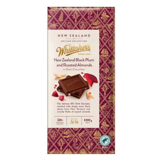 Hawke's Bay Black Doris Plum & Roasted Almonds Dark Chocolate
