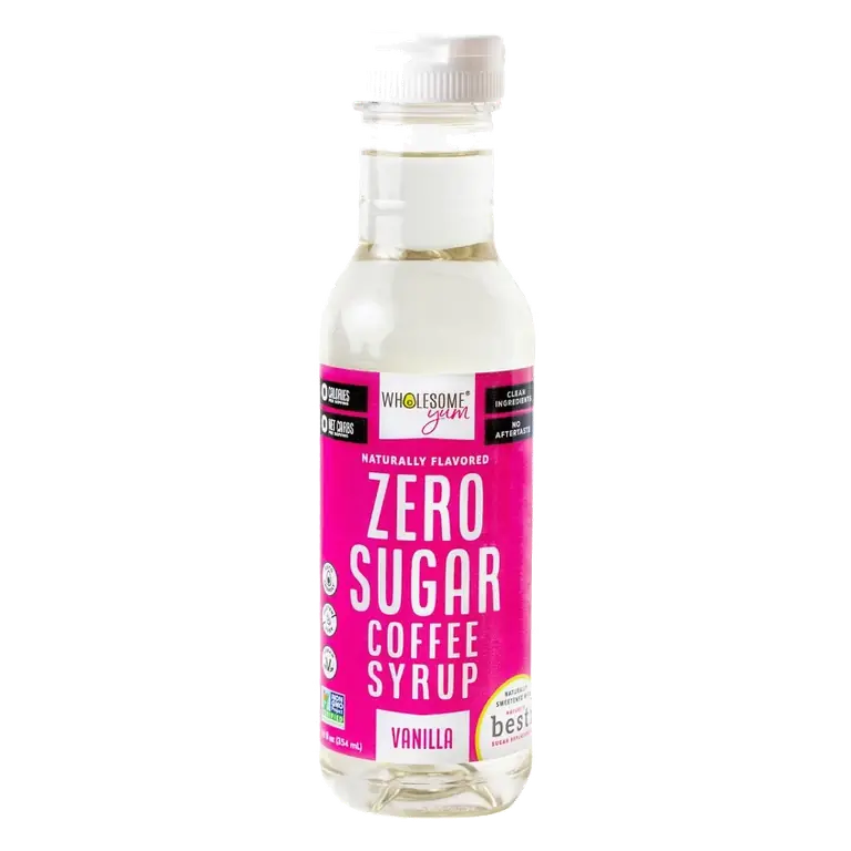 Wholesome Yum Zero Sugar Coffee Syrup, Sugar Free Vanilla Syrup With Monk Fruit & Allulose (12 fl oz)