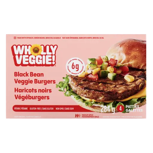 Frozen Veggie Burgers Spicy Black bean 284 g
