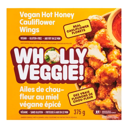 Vegan Plant Based Gluten-Free Frozen Cauliflower Wings Hot Honey 375 g