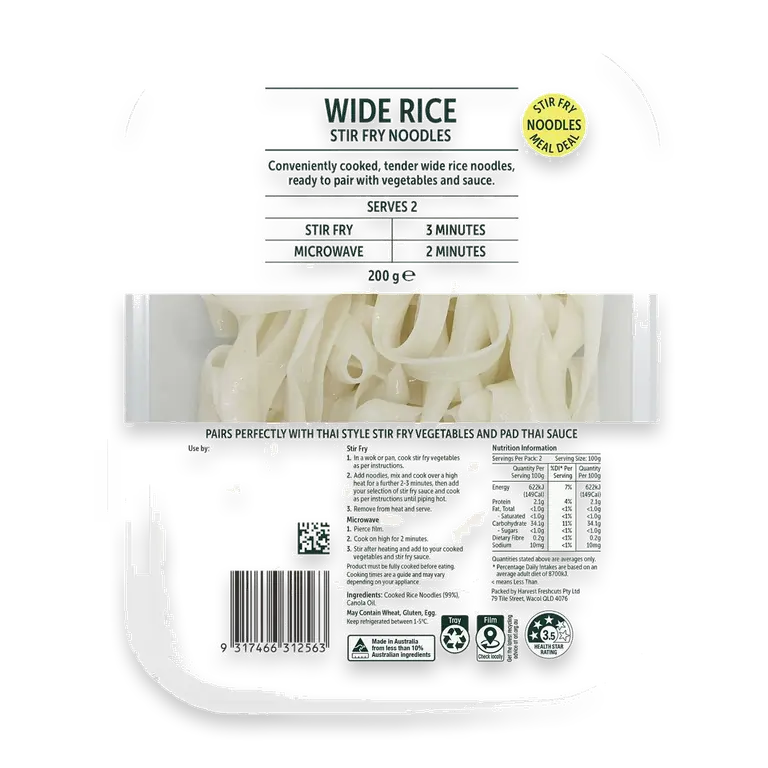 Wide Rice Stir Fry Noodles