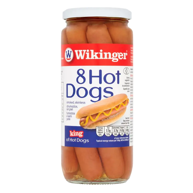 8 Hot Dogs Bockwurst Style in Brine 550g