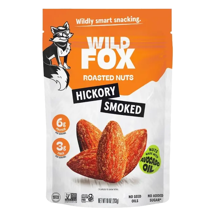 Wild Fox Roasted Hickory Smoked Almonds, 10oz
