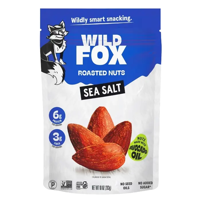 Wild Fox Sea Salt Roasted Almonds, 10oz