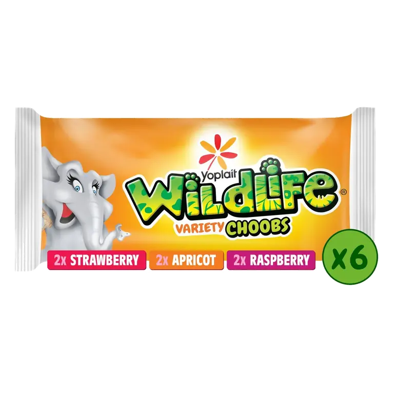 Choobs Kids Strawberry, Raspberry & Apricot Yoghurt Tubes 6x37g