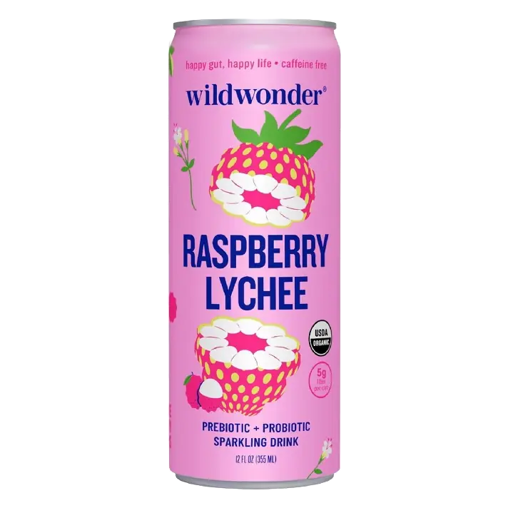Raspberry Lychee Prebiotic + Probiotic Sparkling Drink