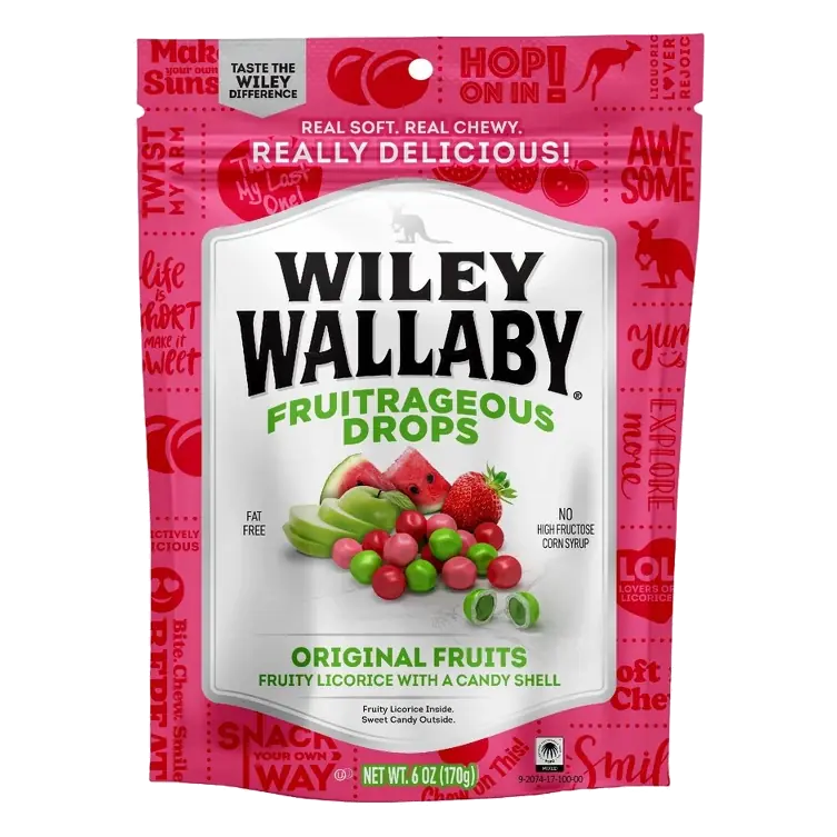 Wiley Wallaby Fruitrageous Drops Candy, 6oz