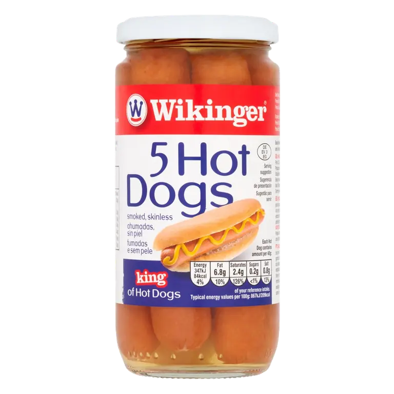 Wikinger 5 Hot Dogs Bockwurst Style in Brine (380g)