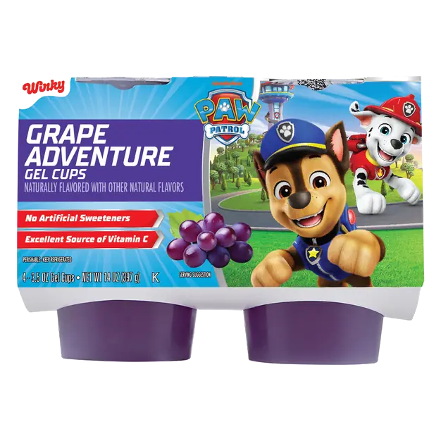 Paw Patrol Grape Adventure Gel Snack Cups - 4 ct
