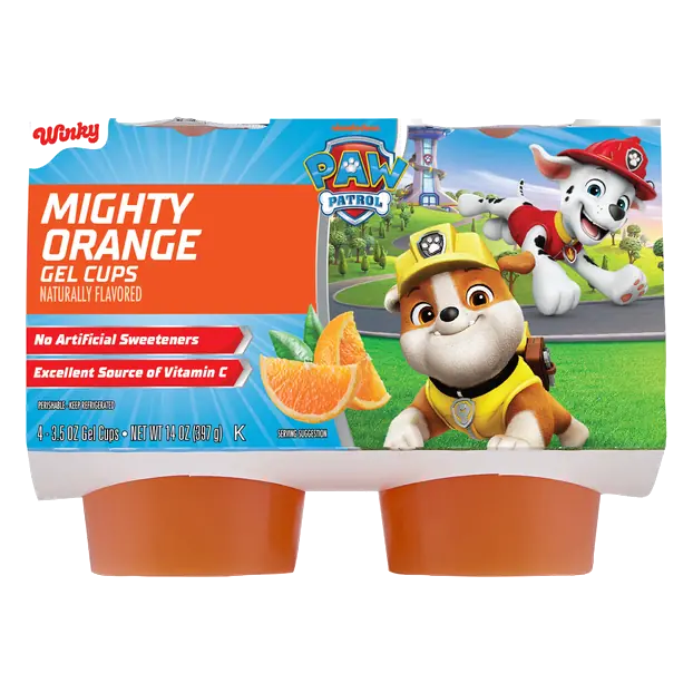 Paw Patrol Mighty Orange Gel Snack Cups - 4 ct