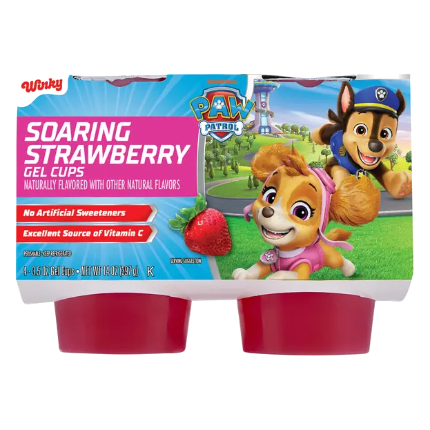 Paw Patrol Soaring Strawberry Gel Snack Cups - 4 ct