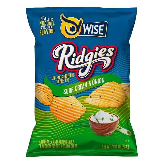 Ridgies Potato Chips, Sour Cream & Onion