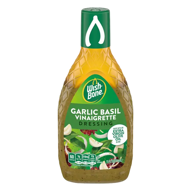Garlic Basil Vinaigrette Dressing Made w/Extra Virgin Olive Oil