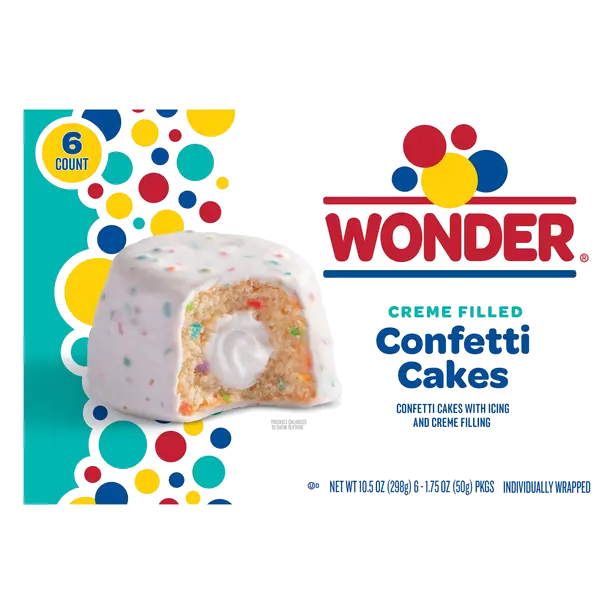 Creme Filled Confetti Snack Cakes - 6 ct