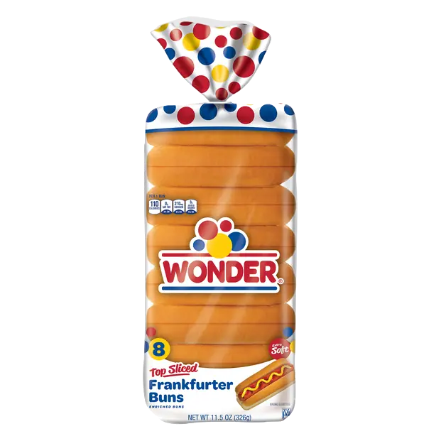 Top Sliced Frankfurter Buns - 8 ct