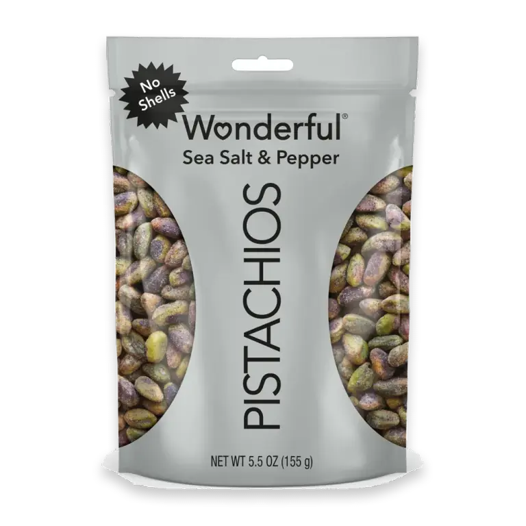 Pistachios No Shells Sea Salt & Pepper Nuts, 5.5 Ounce Bag