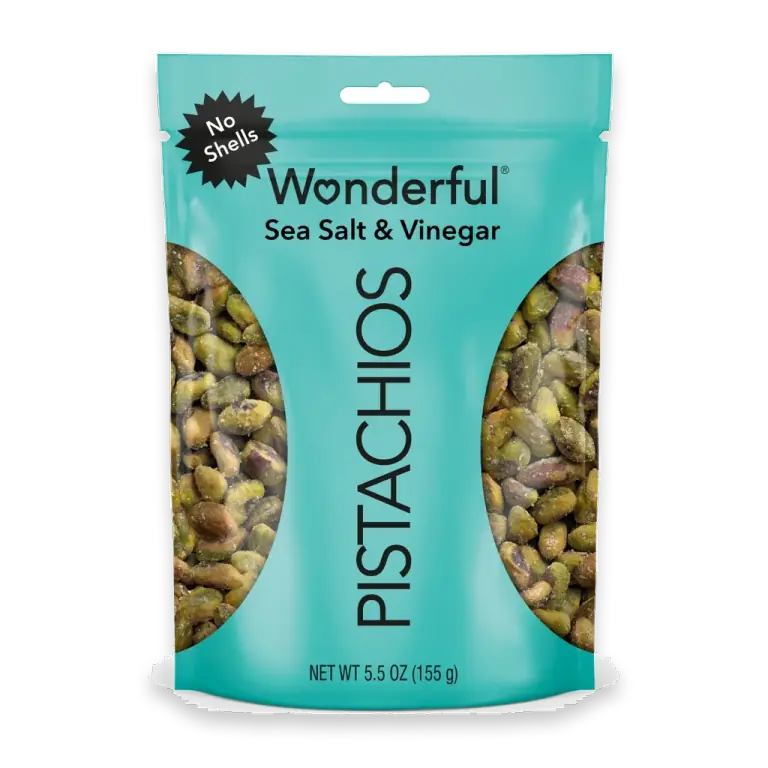 Pistachios No Shells Sea Salt & Vinegar Nuts, 5.5 Ounce Bag