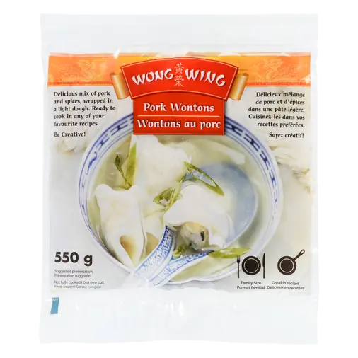 Frozen Uncooked Wonton Pork 550 g