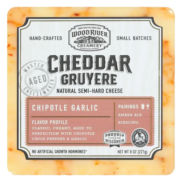 Chipotle Garlic Cheddar Gruyere Cheese Block
