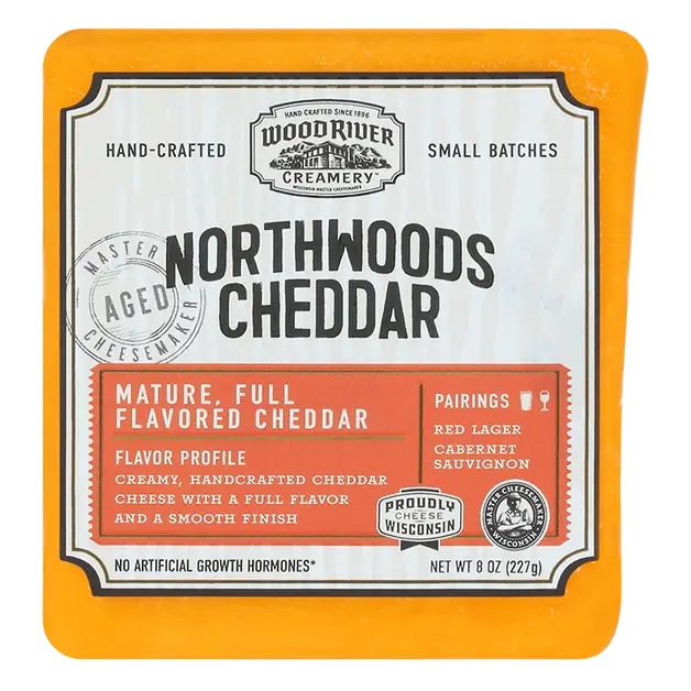 Wood River Creamery Northwoods Cheddar Cheese 8 oz