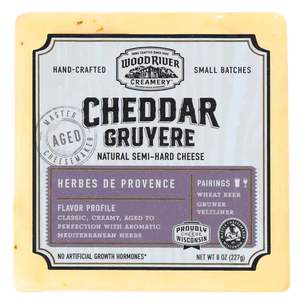 Semi-Hard Herbes de Provence Cheddar Gruyere Cheese