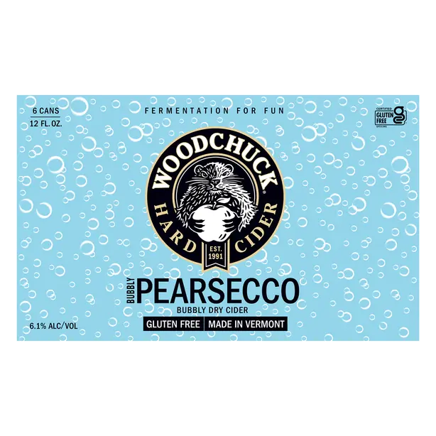 Hard Cider Bubbly Pearsecco Gluten Free - 6 pk