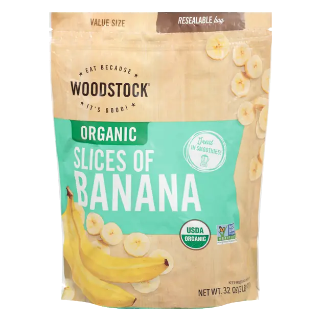 Organic Slices of Banana Value Size Frozen
