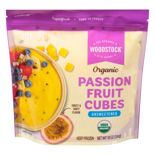 Organic Unsweetened Passion Fruit Cubes Frozen