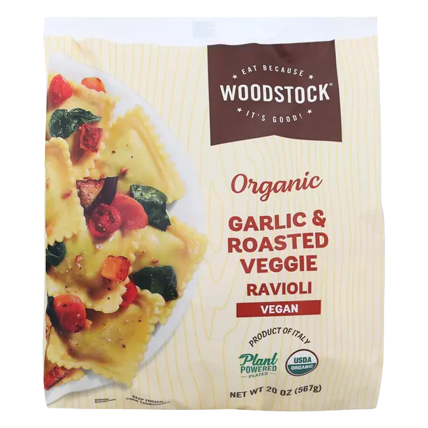 Organic Vegan Garlic & Roasted Veggie Ravioli Pasta Frozen