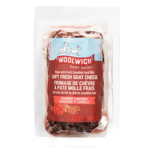 Woolwich Soft Fresh Dairy Goat Cheese Cranberry Cinnamon 113 g