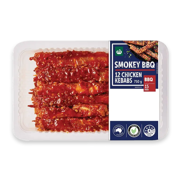 12 Chicken Kebabs Smokey BBQ